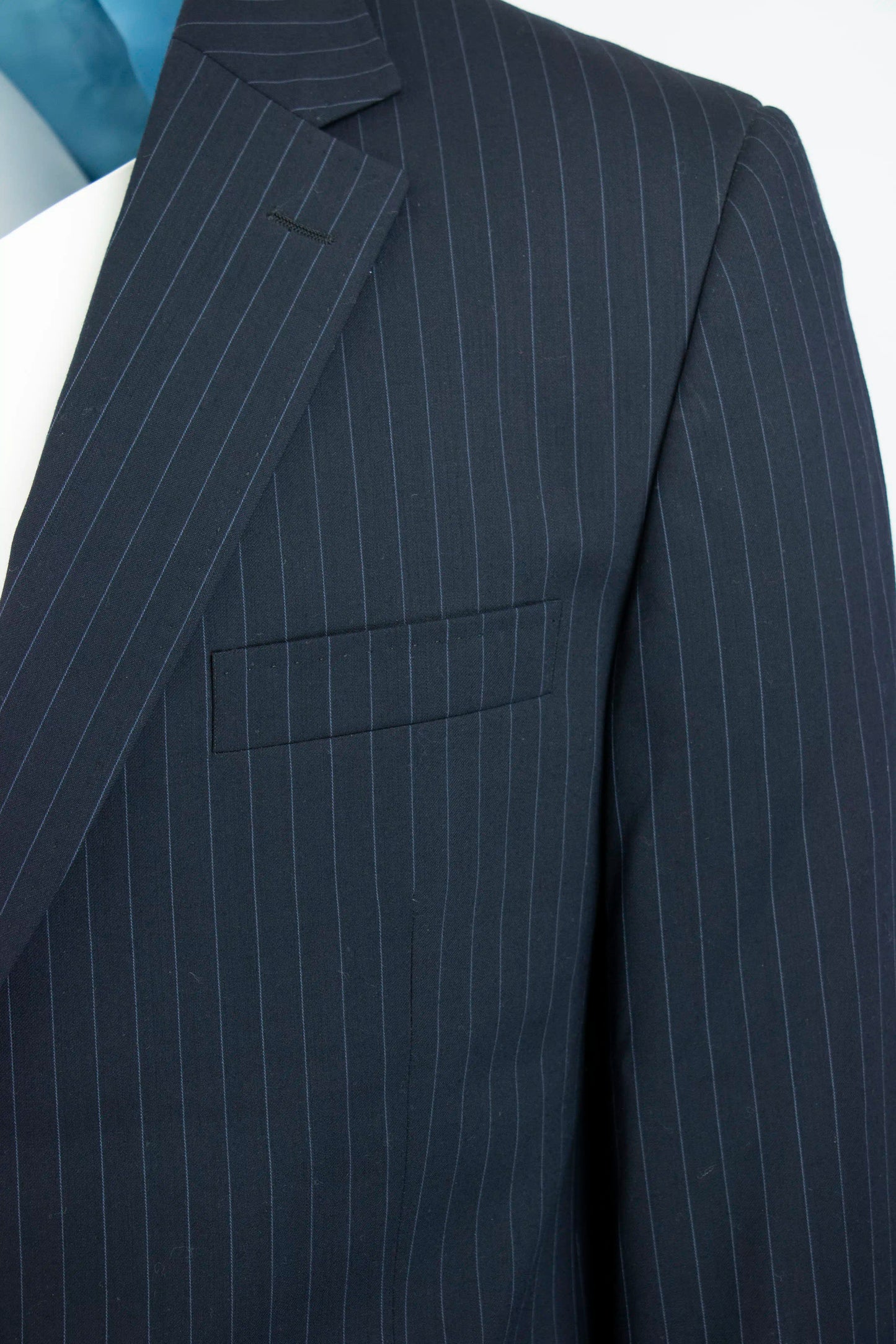 Tailor & Son Blauwe colbert met lichtblauwe strepen