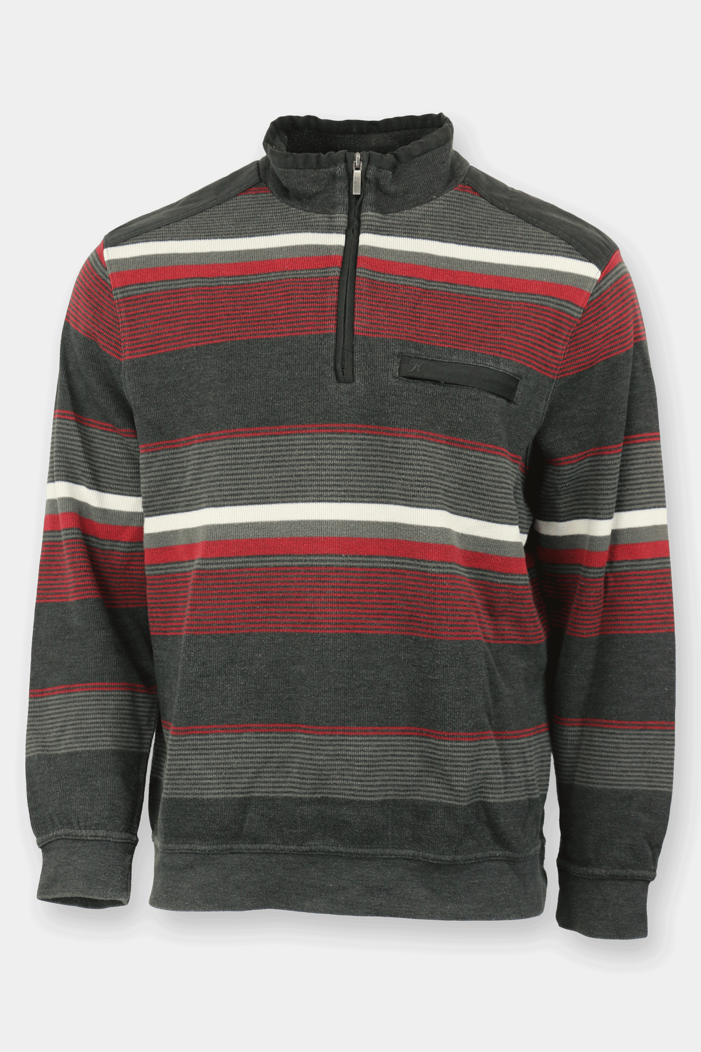 Quarter-zip met rode strepen