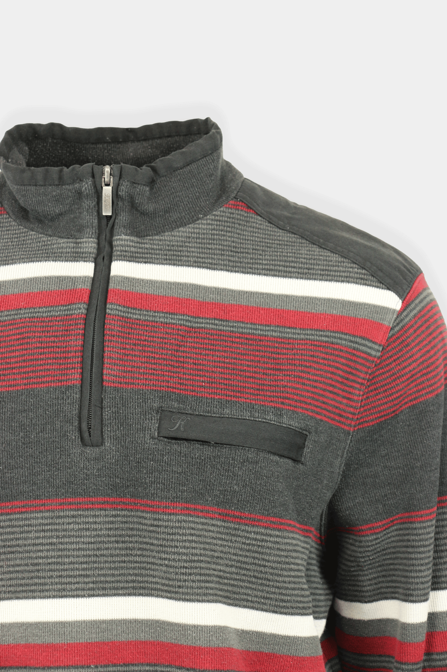 Quarter-zip met rode strepen