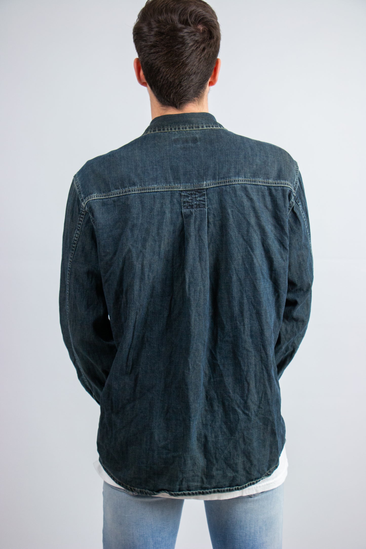 Dunne denim jas zwart