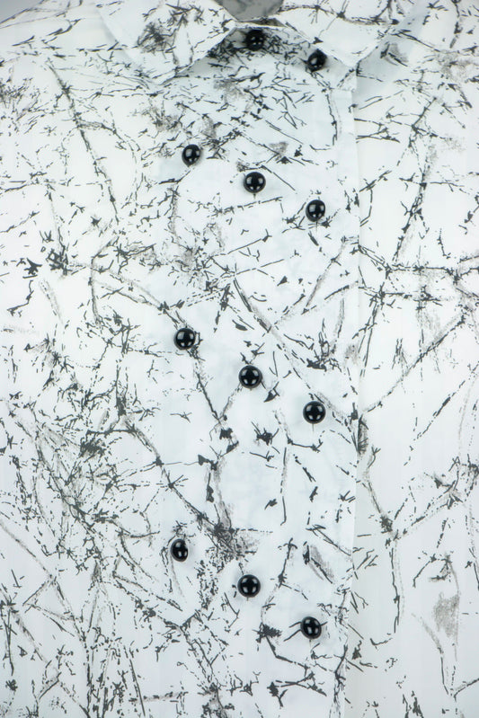 Vintage overhemd met patroon wit