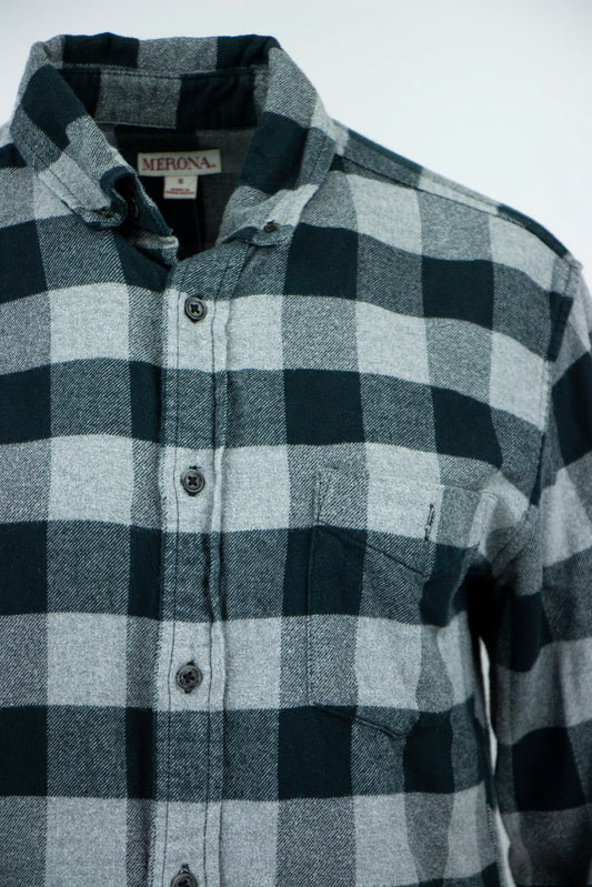 Vintage overhemd met zwarte ruiten