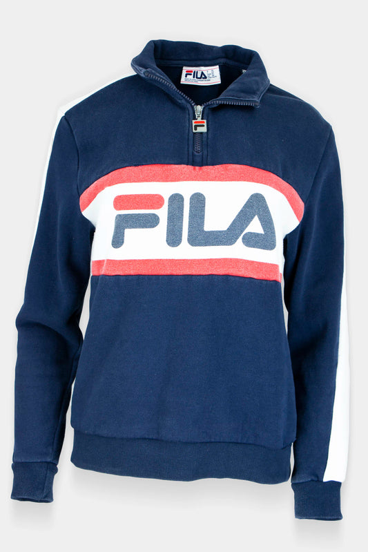 Fila quarter-zip trui donkerblauw
