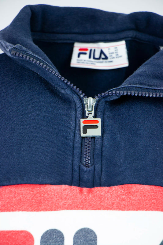 Fila quarter-zip trui donkerblauw