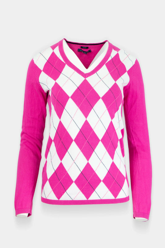 Tommy Hilfiger roze ruiten pullover