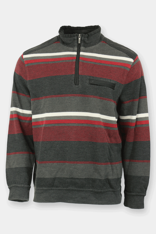 Quarter-zip met rode strepen