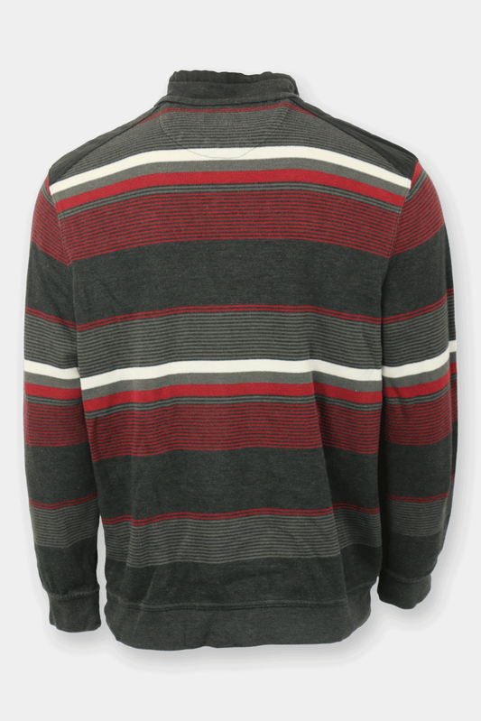 Quarter-zip met rode strepen